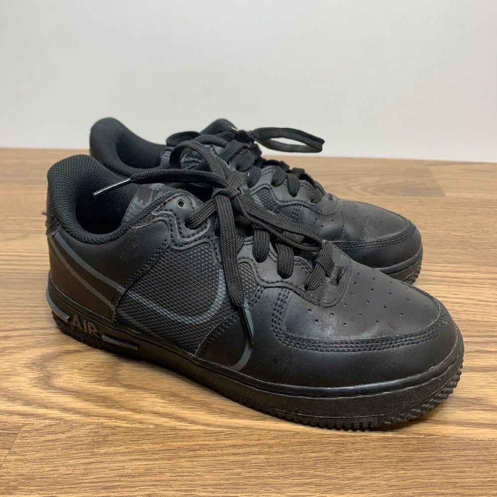 Nike Air Force 1‎ React GS Black Youth 5.5Y D/MS/X Air Kids Lace Up